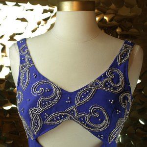Cornflower Blue Precious Formals Cutout Gown